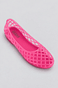 sapatilha-feminina-rosa-gummy Sapatilha Feminina Rosa - Gummy em ângulo três quartos de cima, com a marca "hitzz" impressa no solado interno.