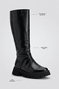 zuna-bota-feminina-cano-longo-tratorada-preta Bota feminina Zuna preta com destaque para forro em cacharrel, cano longo de 40cm e salto tratorado