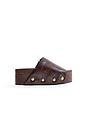 LARA - TAMANCO FEMININO FLATFORM CROCO MARROM LARA - TAMANCO FEMININO FLATFORM CROCO MARROM