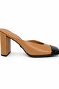 Mule Ponta Quadrada Salto Bloco Gabrielle NUDE/PRETO Mule Ponta Quadrada Salto Bloco Gabrielle NUDE/PRETO