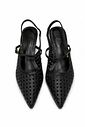 SLINGBACK SALTO KITTEN HEELS COURO NARA PRETO SLINGBACK SALTO KITTEN HEELS COURO NARA PRETO