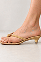 Tamanco Flip Flop Salto Baixo Bruna Dourado