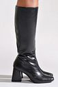 Bota Feminina Cano Longo Salto Bloco Khloe Preta Bota Feminina Cano Longo Salto Bloco Khloe Preta