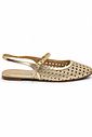 Sapatilha Slingback Feminina Couro Nara Dourada Sapatilha Slingback Feminina Couro Nara Dourada