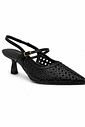 SLINGBACK SALTO KITTEN HEELS COURO NARA PRETO SLINGBACK SALTO KITTEN HEELS COURO NARA PRETO