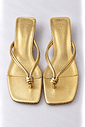 Tamanco Flip Flop Salto Baixo Bruna Dourado