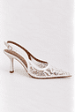 Slingback Salto Médio Couro Legítimo Renda Branco Dualipa