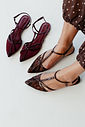 Sapatilha Slingback em Tela Rihanna Marsala Sapatilha Slingback em Tela Rihanna Marsala