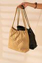 Bolsa saco hobo insp Chanel 22 couro original Preta Bolsa saco hobo insp Chanel 22 couro original Preta