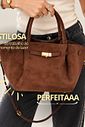 BOLSA TOTE SUEDE MARROM ELLA BOLSA TOTE SUEDE MARROM ELLA