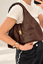 BAG HOBO COURO LEGÍTIMO GEORGINA MARROM
