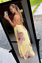 Vestido Plissado Flores Vestido Plissado Flores
