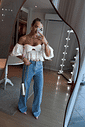 Calça Wide Strass Tati Calça Wide Strass Tati