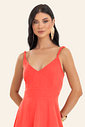 Vestido Feminino Midi Decote Em V Evasê Endless Vestido Feminino Midi Decote Em V Evasê Endless