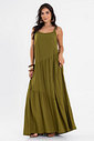 Vestido Feminino Longo Em Viscose Evasê Endless Vestido Feminino Longo Em Viscose Evasê Endless