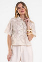 Camisa Feminina Manga Curta Bordada Endless Camisa Feminina Manga Curta Bordada Endless