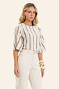 Blusa Feminina Box De Linho Maquinetado Endless Blusa Feminina Box De Linho Maquinetado Endless