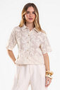 Camisa Feminina Manga Curta Bordada Endless Camisa Feminina Manga Curta Bordada Endless