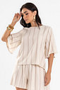Blusa Feminina Box De Linho Maquinetado Endless Blusa Feminina Box De Linho Maquinetado Endless