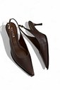 CRIS  - SCARPIN SLINGBACK COURO MARROM