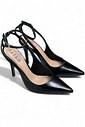 LEONA - SCARPIN SLINGBACK SALTO FINO COURO PRETO