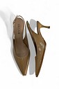 CRIS  - SCARPIN SLINGBACK COURO VERNIZ CAMEL