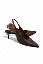 CRIS  - SCARPIN SLINGBACK COURO MARROM