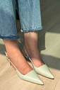 CRIS - SCARPIN SLINGBACK VINIL VERDE MENTA