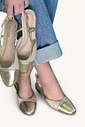 MALU - SAPATILHA SLINGBACK TELA DOURADA MALU - SAPATILHA SLINGBACK TELA DOURADA