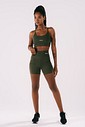Conjunto Feminino Fitness Shorts + Top Verde Militar Conjunto Feminino Fitness Shorts + Top Verde Militar
