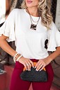BLUSA MANGA BABADOS - BRANCO OFF