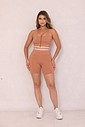 CONJUNTO FITNESS TOP E BERMUDA - MOCHA MOUSSE