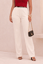 CALÇA VISCOSE C/CINTO - BRANCO OFF