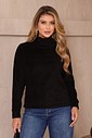 BLUSÃO GOLA ROLE FLEECE - PRETO