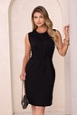 VESTIDO FRENTE DRAPEADA - PRETO VESTIDO FRENTE DRAPEADA - PRETO