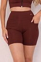 BERMUDA FITNESS COM BOLSO - MARROM BERMUDA FITNESS COM BOLSO - MARROM