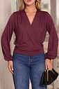 BLUSA TRANSPASSADA MANGA LONGA - BORDÔ BLUSA TRANSPASSADA MANGA LONGA - BORDÔ