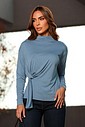BLUSA DRAPEADA MANGA LONGA - AZUL JEANS