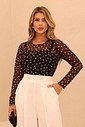 CONJUNTO BLUSA TULE E REGATA - PRETO POÁ