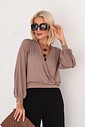 BLUSA TRANSPASSADA MANGA LONGA - CAQUI BLUSA TRANSPASSADA MANGA LONGA - CAQUI