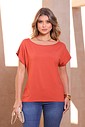 BLUSA DECOTE CANOA - TELHA BLUSA DECOTE CANOA - TELHA