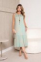 VESTIDO BARRA FRANZIDA MIDI - ESTAMPA VERDE