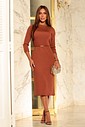 VESTIDO MIDI TÉRMICO C/CINTO - MARROM