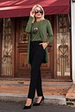 CONJUNTO CARDIGAN LONGO / BÁSICA - VERDE MILITAR