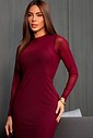 VESTIDO MIDI TULE MANGA LONGA - BORDÔ