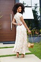 VESTIDO LONGO BUSTO NÓ - ESTAMPA BEGE VESTIDO LONGO BUSTO NÓ - ESTAMPA BEGE