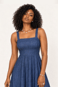 VESTIDO DECOTE QUADRADO ALÇA LARGA - ESTAMPA JEANS VESTIDO DECOTE QUADRADO ALÇA LARGA - ESTAMPA JEANS