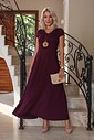 VESTIDO LONGO COM MANGA - BORDÔ