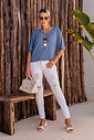 BLUSA GOLA V - AZUL JEANS BLUSA GOLA V - AZUL JEANS