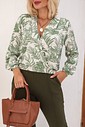 BLUSA TRANSPASSADA MANGA LONGA - ESTAMPA VERDE BLUSA TRANSPASSADA MANGA LONGA - ESTAMPA VERDE